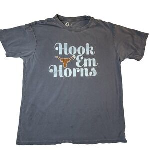 Texas Longhorns Shirt Mens Large Gray Hook Em Horns Bevo Alta Gracia Soft Fader